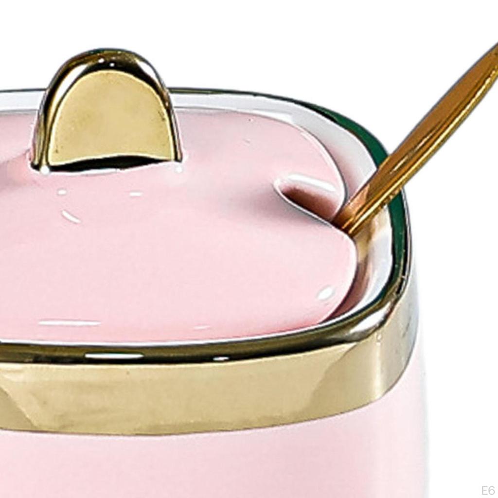 Ceramic Sugar Bowl Condiment Jar Salt Container Pot for Countertop