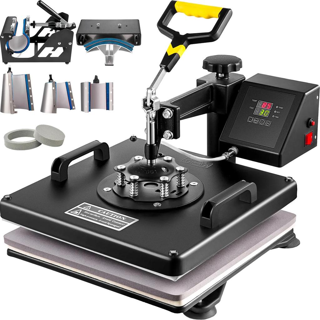 VEVOR Heat Press 8 in 1 Heat Press Machine 38x38cm Heat Transfer Press 15x15Inch T-shirt Press Mulitifuctional Sublimation Machine for T-shirt Mug