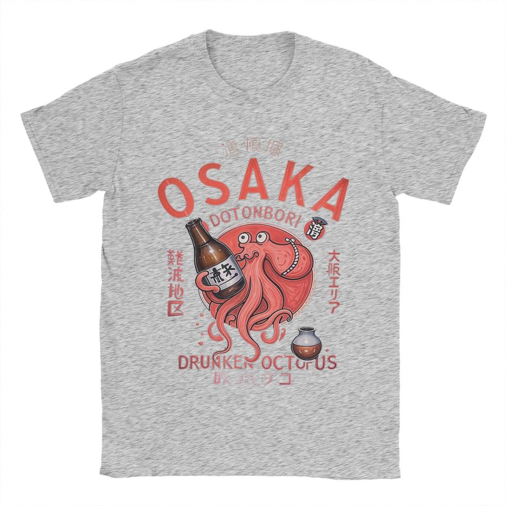 Osaka Dotonbori Drunken Octopus T Shirt Men Cotton Funny TShirt O Neck Tee Shirt Short Sleeve Tops Comfortable and Breathable