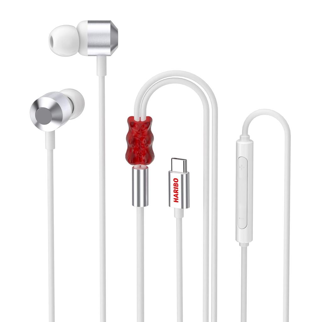 Проводные наушники DCHK в форме мишек с микрофоном USB-C, 10-мм динамик, для iPhone, Xperia