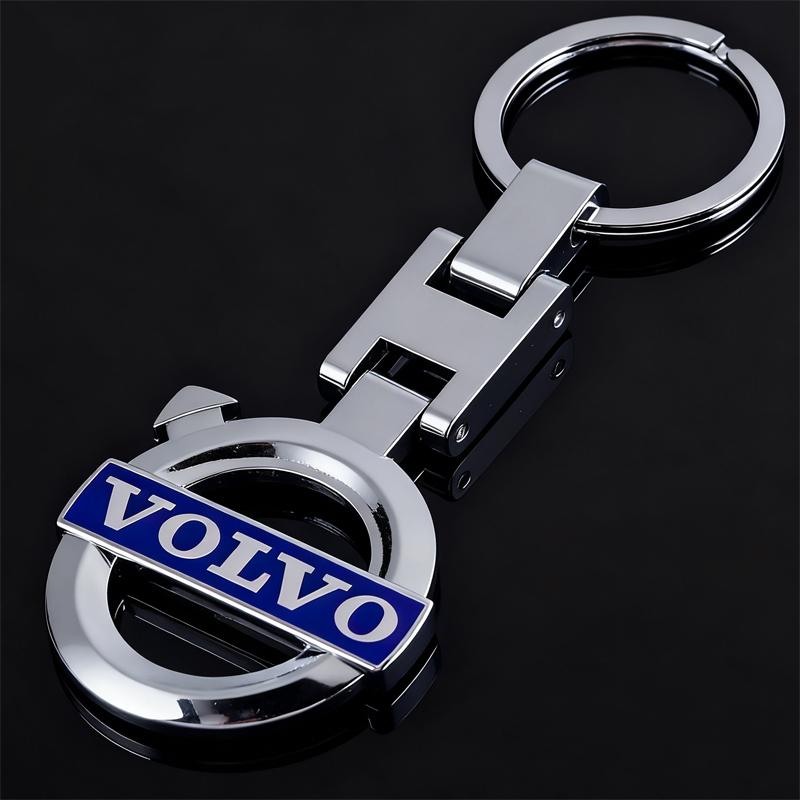 Car Logo Key Chain Ring - 3D Chrome Metal Car Keychain Keyring Volvo XC60 V50 S60 XC90 V60 V40 XC40 V70 S90 Olestar AWD S80 C40