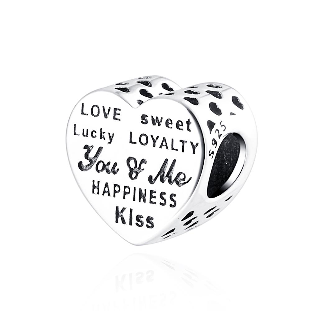 New 925 Silver Heart Shape Love Family Flower Rainbow Diy Fine Beads Fit Original Pendant Charms Silver 925 Bracelet Jewelry