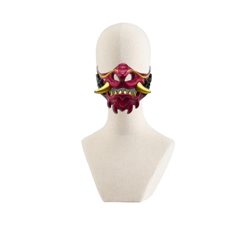 Half Face Mask Halloween Cosplay Mask Masquerade Mask Party Mask Japanese Mask Devil Samurais Mask for Carnivals