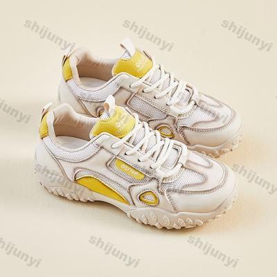 Модные женские кроссовки на платформе 2025 Весна Новые Дышащие Удобные Беговые кроссовки Увеличивающие рост Модные Перекрестная шнуровка Повседневная обувь