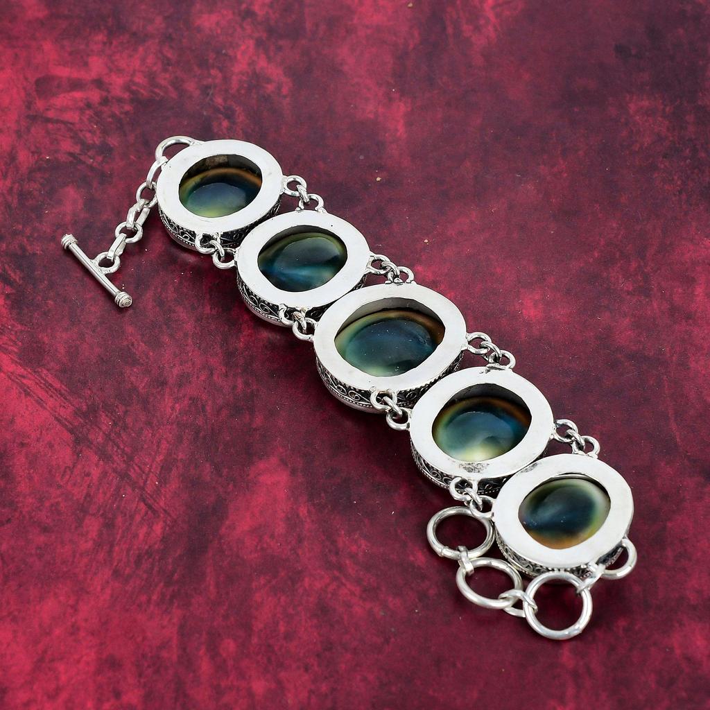 Браслет и ожерелье из твердого серебра 925 пробы Shiva Eye, комплект натуральных украшений ручной работы для нее, красивые драгоценные камни новейшего дизайна ювелирных изделий для женщин