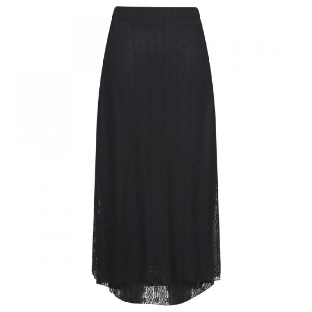 Shop Women Banding Daily Span Long Skirt Black Stj Wsk 21343