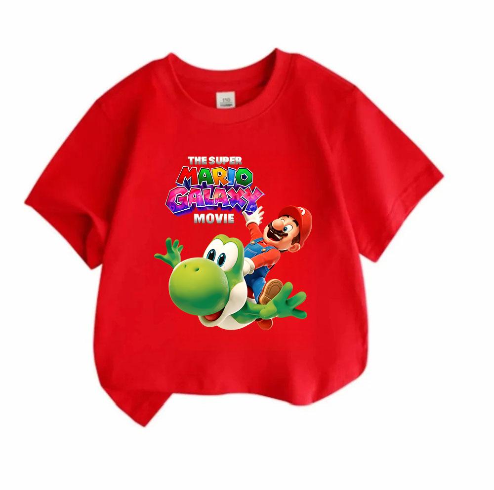 Kids Boys Girls Crew Neck Short Sleeve 100% Cotton T-Shirt, Cute Cartoon Game Character Print Casual Summer Breathable Soft Tee for Daily Wear School