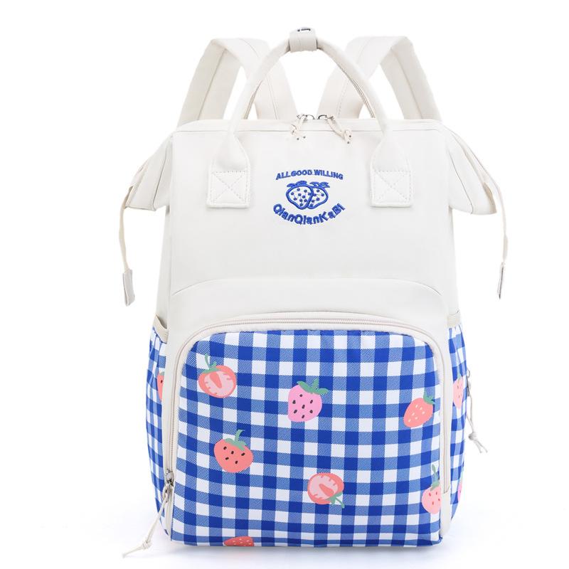 Модная сумка для мамы с клубничным принтом, большая вместительная сумка для хранения детских вещей, легкий многофункциональный рюкзак