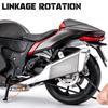 1:9 SUZUKI HAYABUSA Motorcycle Model Toy Alloy Body Rubber Tires Steering Suspension Motor Models Cool Light Collection Gift Boy