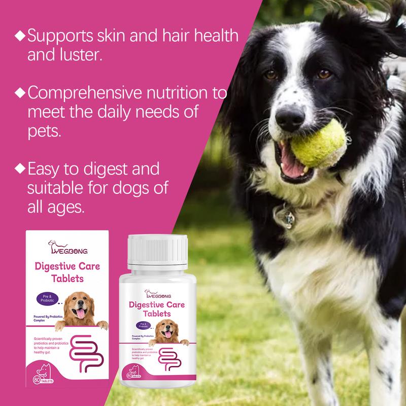 Pet Probiotic Chewable Tablets for Dogs Cats Digestive Health Gut Flora Immune Support Diarrhea Relief Prebiotics Digestive Enzymes Chicken Flavor