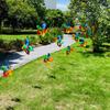 8/10PCS Rainbow Colors Plastic Pinwheels 30cm 10meters String Windmill  Yard and Garden