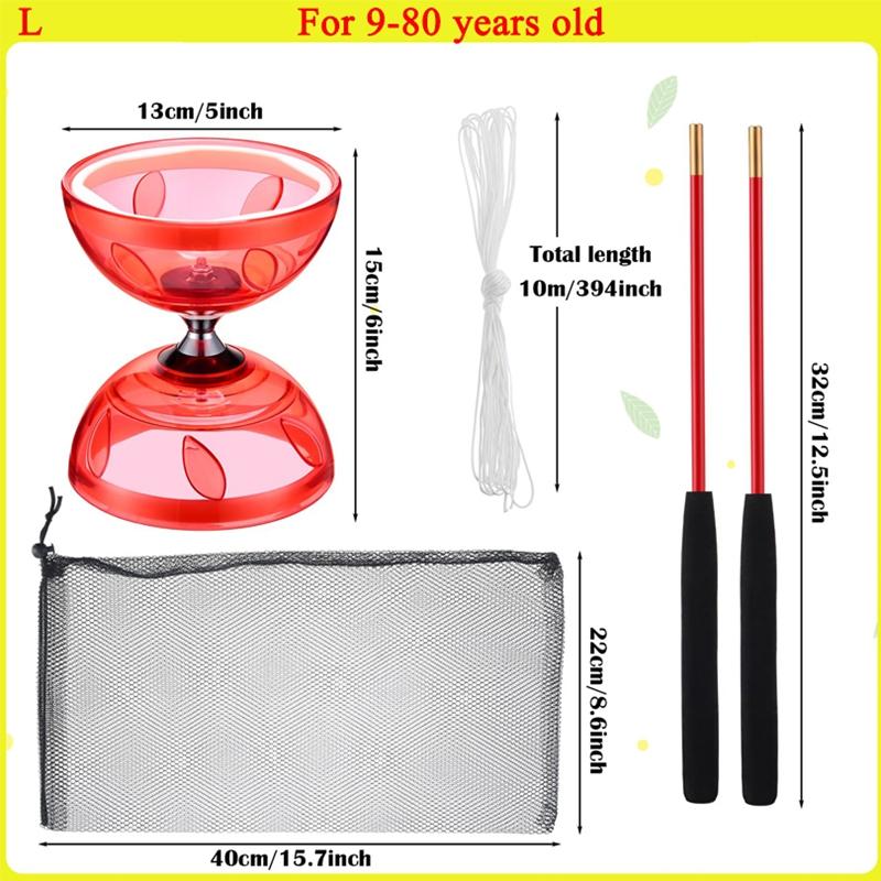 Китайское диаболо с тройными подшипниками, 3-подшипниковое диаболо зеленое китайское йо-йо профессиональная цирковая вращающаяся игрушка с ручками