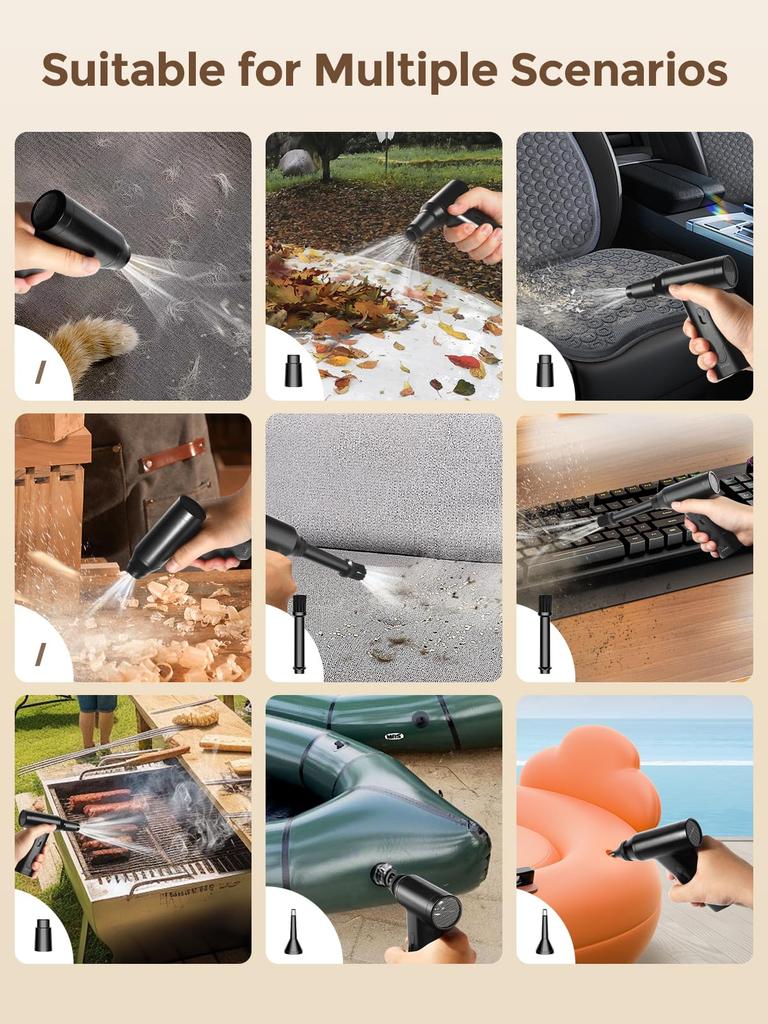 Electric Air Duster, 110000RPM Mini Air Duster, Powerful Alternative To Compressed Air Cans, Portable CVT Keyboard Cleaner