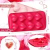 6 Pcs Heart Shaped Silicone Molds Ice Cube Trays 8 Holes Ice Molds for Valentines Day Whiskey, Cocktail, Chocolate, Candy, Fun Shapes Ice Cubes