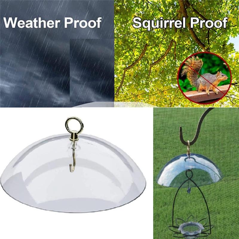 M-Modern-2PCS Anti-Squirrel Bird Feeders Protective Cover,Dome Protective Dome,Rain Protective Cover For Hanging Bird Feeders