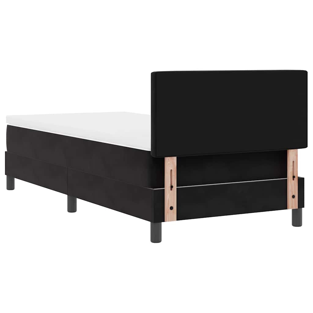 Box Spring Bed with Mattress Black 90 x 200 cm Velvet