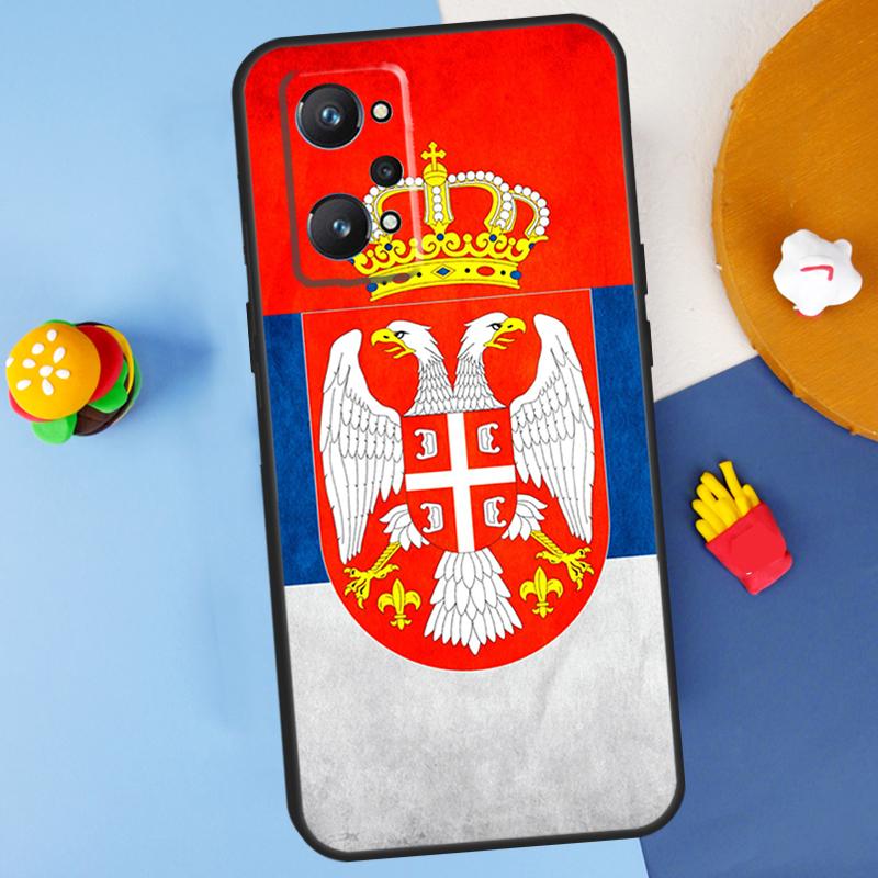 Serbia Flag For Realme C55 C67 C61 C75 C53 C51 C21Y C25S GT 6 6T 5 GT7 Pro 10 11 12 13 14 Pro Plus Case