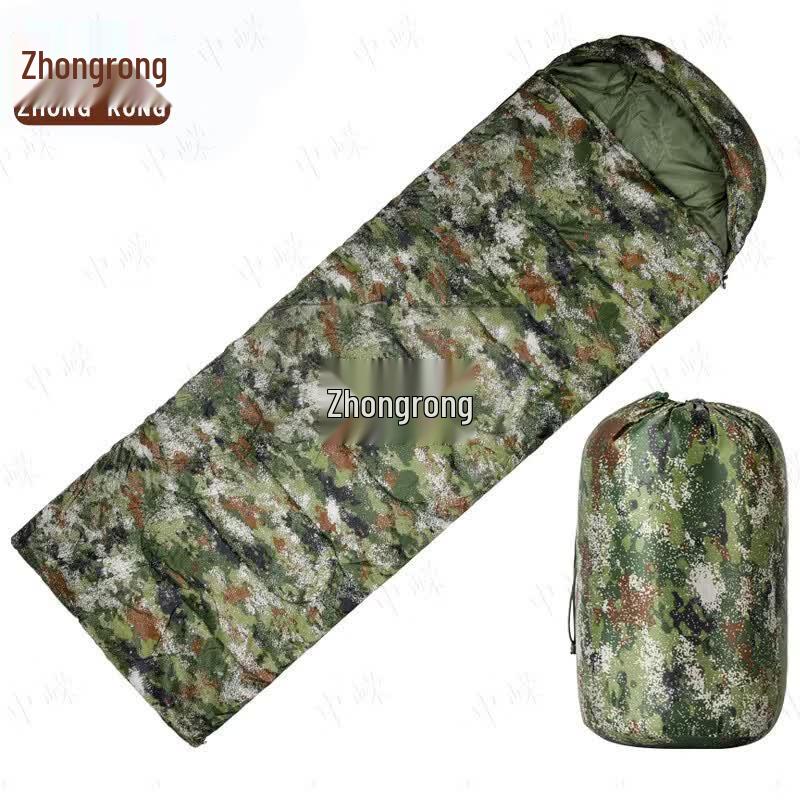 Zhongrong Утолщенный теплый камуфляжный спальный мешок-конверт для улицы