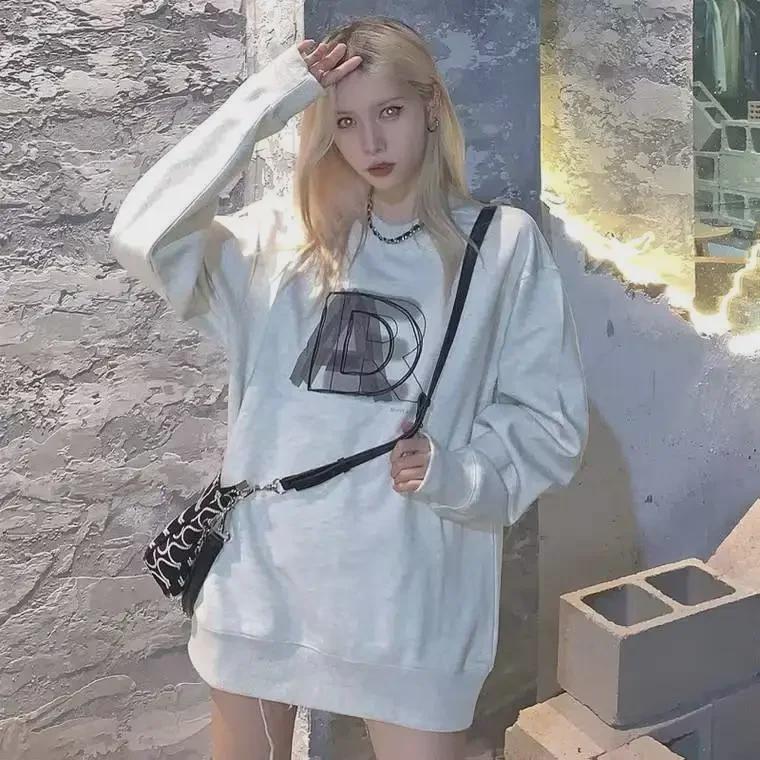 ADER Korea Trendy Double Shadow Embroidered Sweatshirt для пар – Осенне-зимний выпуск