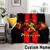 Custom Name Recife Lion Crest Emblem Throws Blanket Flannel Blankets for Couch Bed Gifts for Men Women Picnic blanket Christmas fan gifts