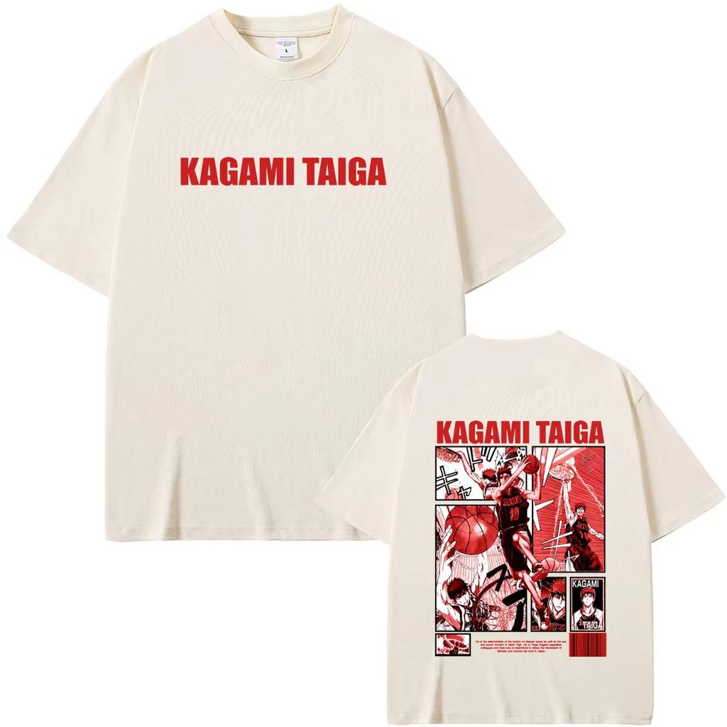 Japanese Anime Kuroko's Basketball Kagami Taiga Graphic Print Unisex Fashion Casual Soft Pure‑Cotton Short‑Sleeve  T-shirt