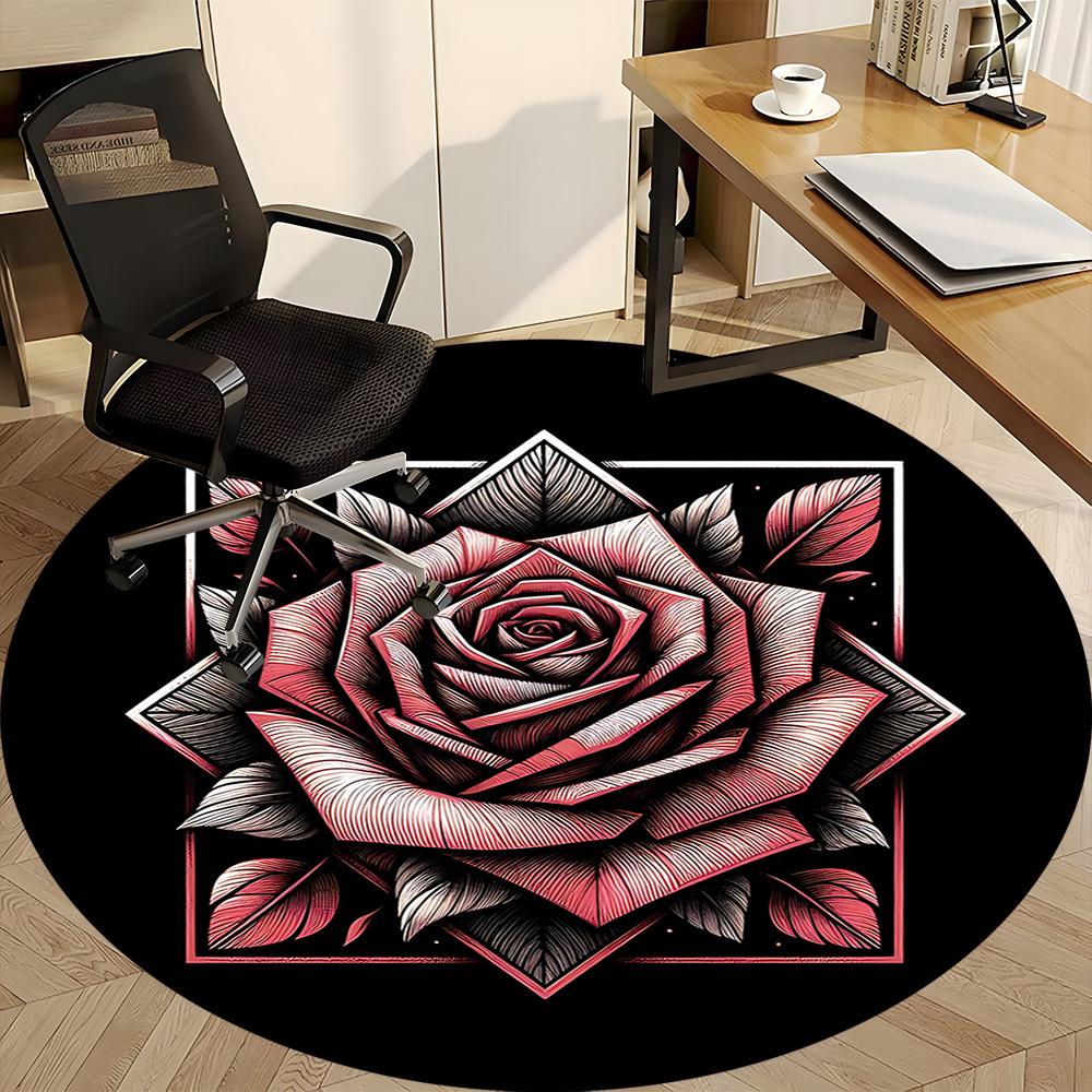 1 шт. Круглый ковер Rose Bloom для офиса, под офисные стулья, в спальню, гостиную, домашний декор, декор комнаты