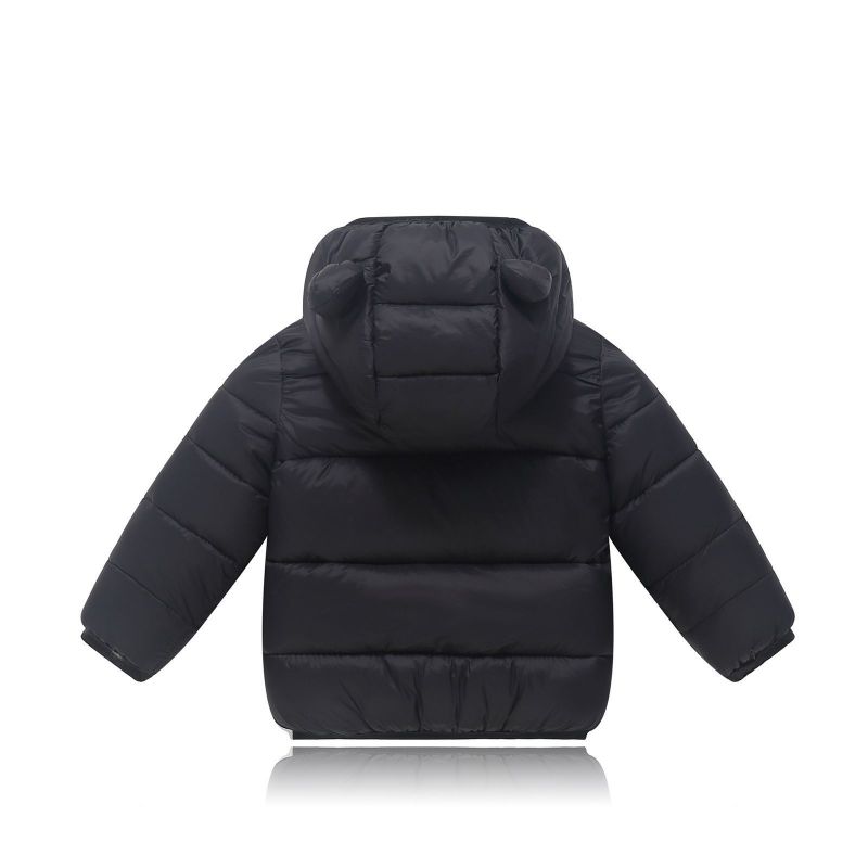 Детское зимнее теплое пальто с капюшоном на молнии для детей 1-4 лет