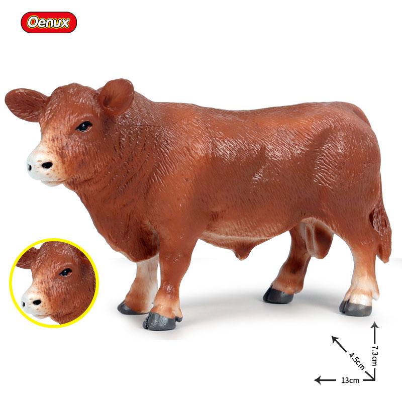 Oenux Симуляция Милые Фермерские Животные Молочная Корова Крупный Рогатый Скот Теленок Ангус Бык Вол Бык Буйвол Модель Фигурки Игрушка Развивающая Милая Подарок Ребенку