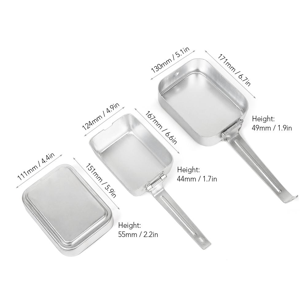 Набор оловянных наборов для уличного беспорядка, алюминиевый набор посуды для кемпинга, ланч-бокс, контейнер для еды с крышкой