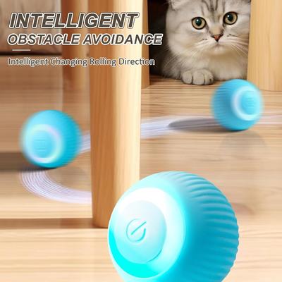 Интерактивный мяч для кошек Умные игрушки для кошек для домашних питомцев В помещении Автоматический катящийся мяч Электронная интерактивная игрушка для кошек Аксессуары для кошачьих игр