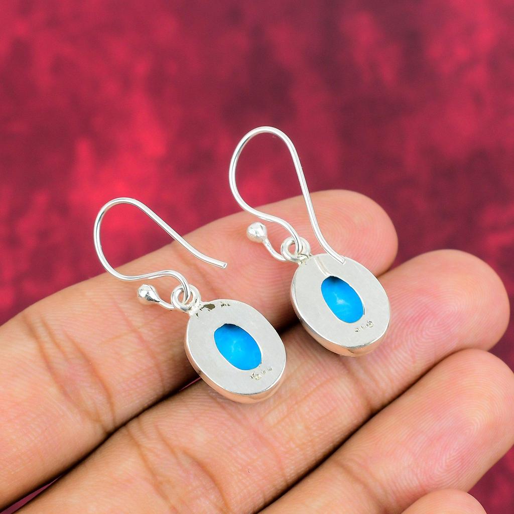 Серьги из бирюзы «Спящая красавица», ювелирные изделия из цельного серебра 925 пробы с драгоценными камнями, серьги ручной работы, на День благодарения
