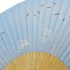 kimono folding white medium light blue [Fashionable Iroha] Men's fan, bamboo, carving, scented, seagull,