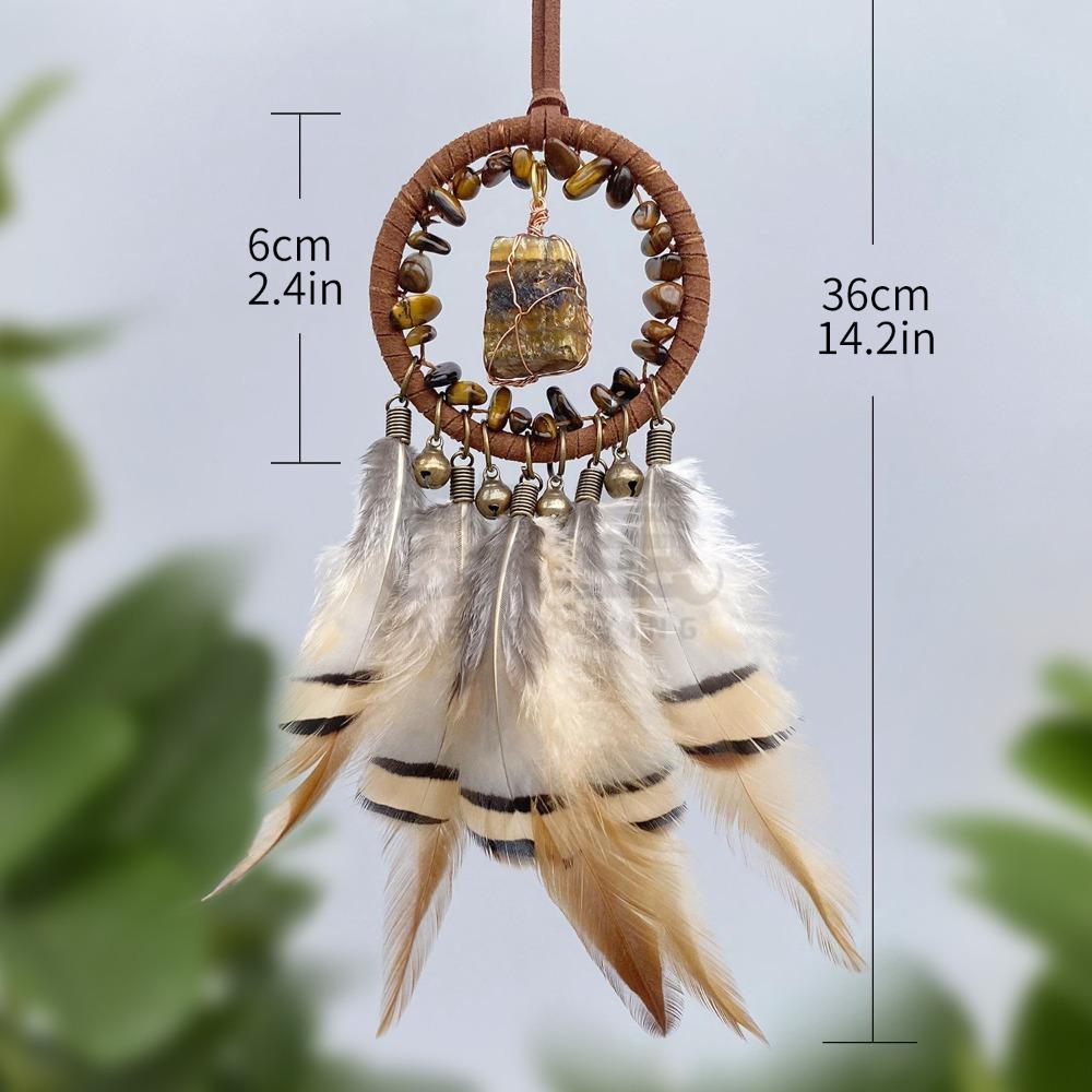 Crystal Stone Dreamcatcher Car Pendant Retro Car Hanging Ornament Car Interior Decoration
