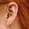 2Pcs Silver/ Rose/Gold Color Mini Hoop Cartilage Helix Earring Conch Piercing Rook Snug Piercing Earring Nose Piercing Rings