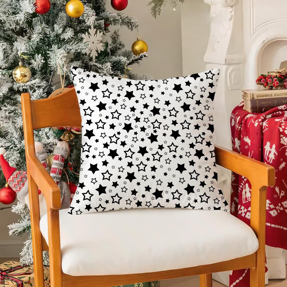 Stars Pattern Pillow Case Silky Elegant Comfort Sofa Bed Invisible Zipper