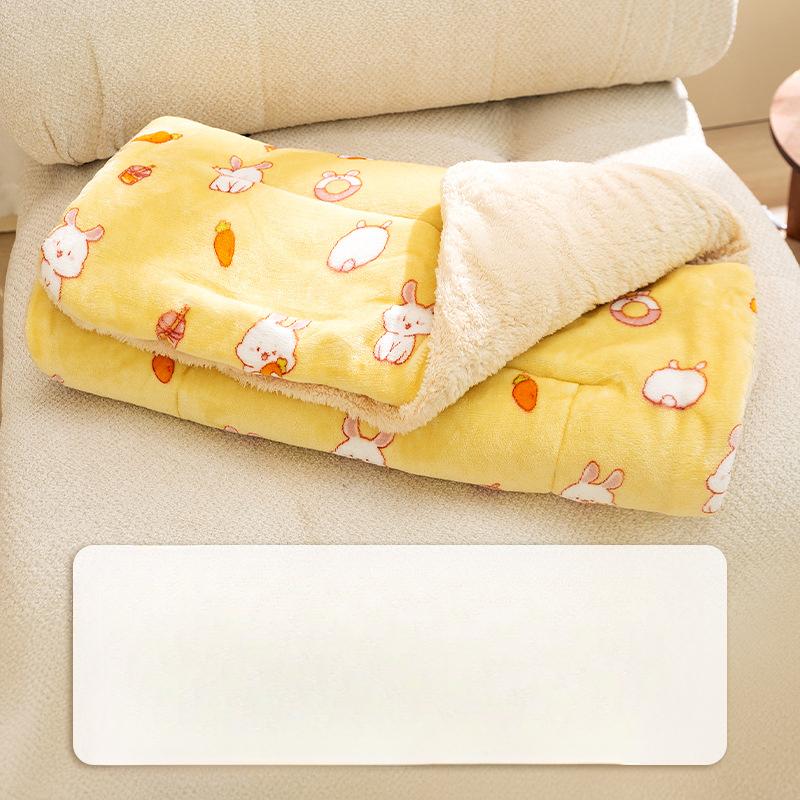 Фланелевый коврик с изображением медведя из мультфильма «Осенне-зимний теплый коврик для домашних животных», одеяло для кошек, одеяло для собак, спальный коврик, принадлежности