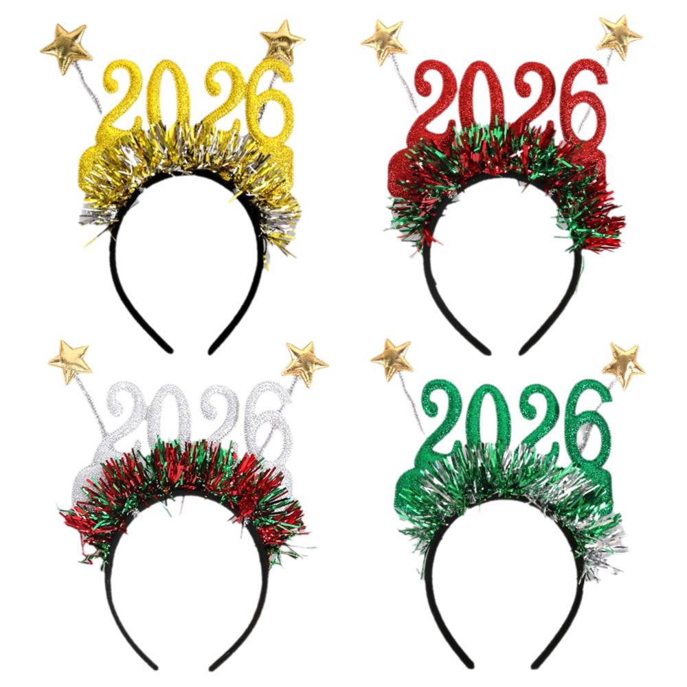 Star Color Strip 2026 Hairband New Year‘s Eve Xmas Hair Accessories  Cosplay Prop