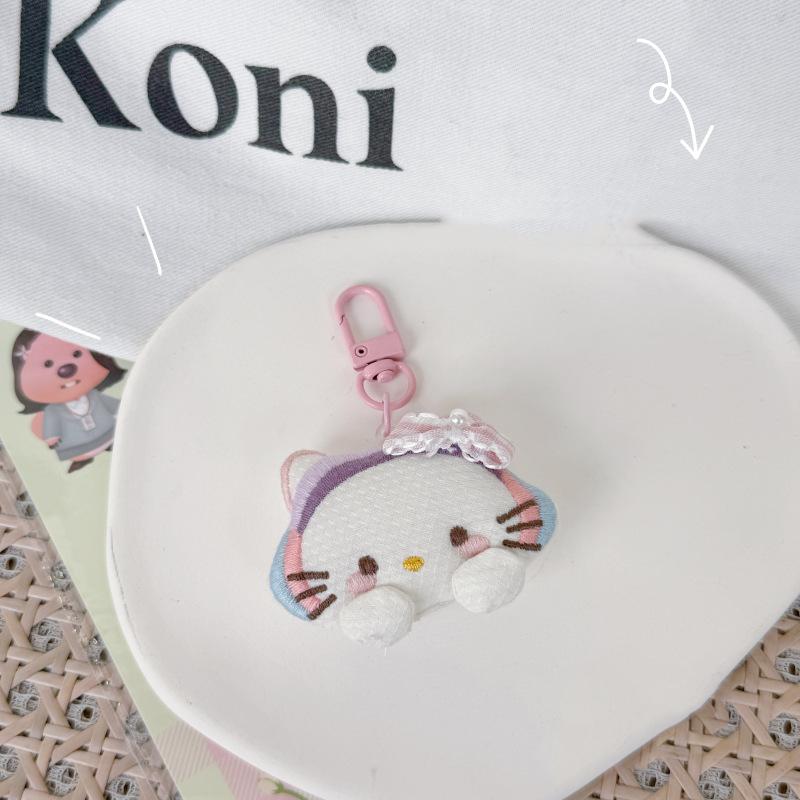 Мультяшный Милый Плюшевый Брелок в виде Кошечки Китти, Прекрасная Мягкая Кукла, Брелок для Ключей, Подвеска на Сумку, Украшение для Рюкзака, Подарок на День Рождения для Девочки