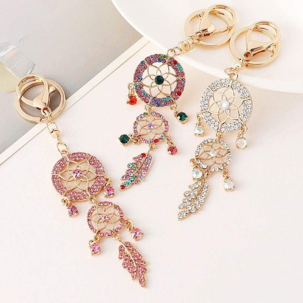 Zinc Zinc Alloy Car Keychain Vintage Bag Pendant Exquisite Dream Catcher Key Chain  Women