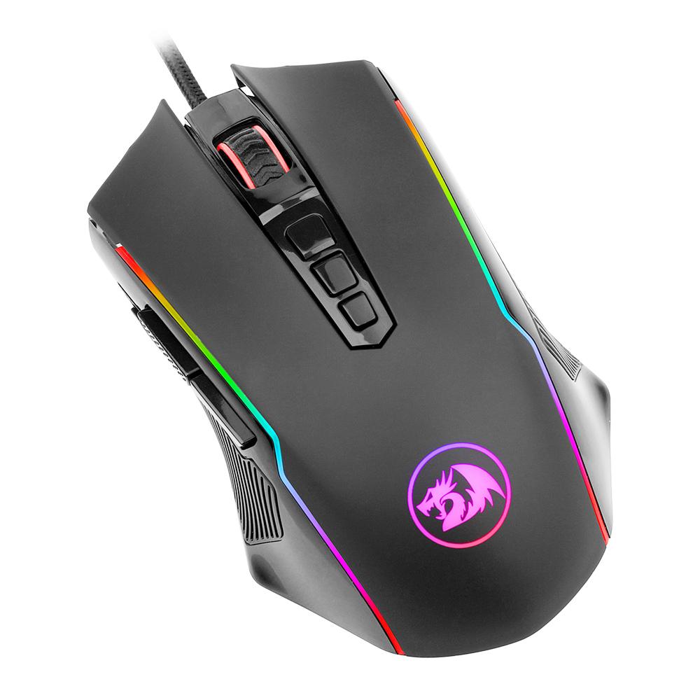 Проводная игровая мышь Redragon M910-K Ranger Basic RGB, 8000 точек на дюйм, 9 программируемых кнопок с кнопкой быстрого срабатывания — черная