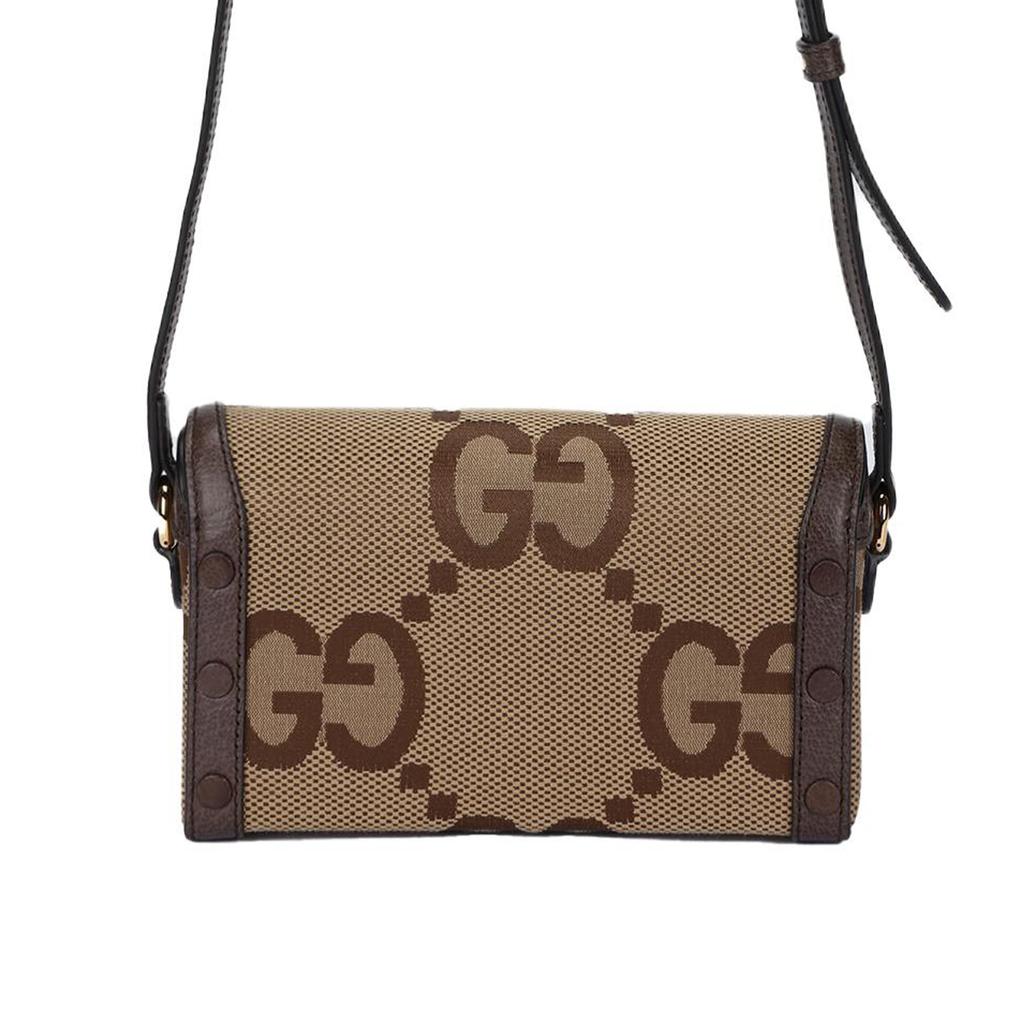 Gucci Сумка-коробка Horsebit 1955 с золотым зажимом-подкову и двойным G, увеличенного размера, на магнитной застежке, из канвы с кожаной отделкой, для ношения на плече или через плечо, мини 699296-UKMBG-2572