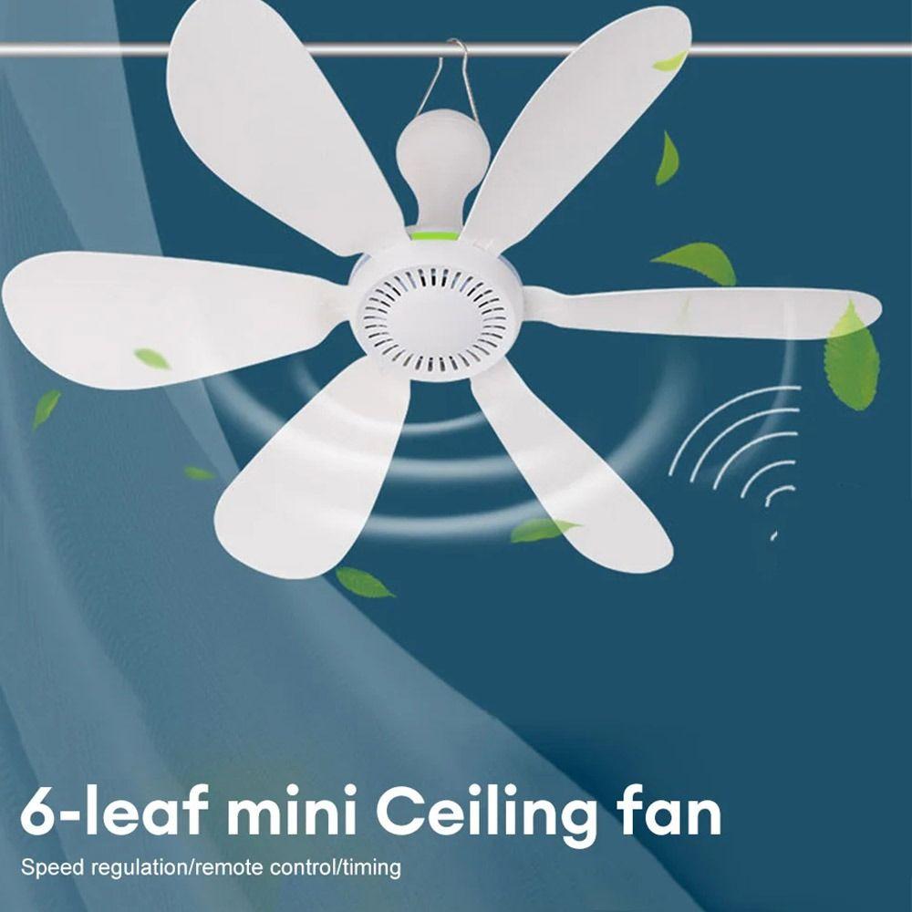 Silent Electric Fan 4-speed Hanging Camping Tent Fan Portable Ceiling Fan Dormitory