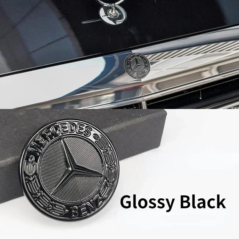 UBLNQ1 C200 E200 For Mercedes Benz 38mm 42mm ABS Car Hood Sticker Car Front Grilled Cover Emblem Accessory for Mercedes Benz W203 W204