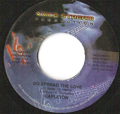 7-дюймовая пластинка CAPLETON / LADY G - Go Spread The Love / Hungry Child НЕТ Voice Stream Pr 2004 Ямайка Регги, Ска и Даб Б/У