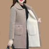 Imitation Lamb Wool Coat Women's New Autumn and Winter Fleece Thickened Plus Size Medium and Long Composite Coat Hooded Padded Jacket
