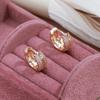 Kinel Rose Gold Color Hoop Dangle Earrings For Women Bride Wedding Fine Jewelry