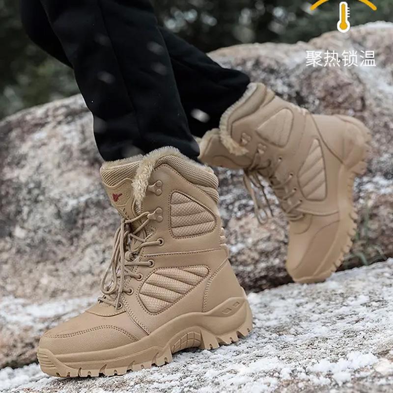 Мужские зимние ботинки, очень теплые мужские походные ботинки, высококачественные водонепроницаемые кожаные высокие мужские ботинки большого размера, уличные кроссовки