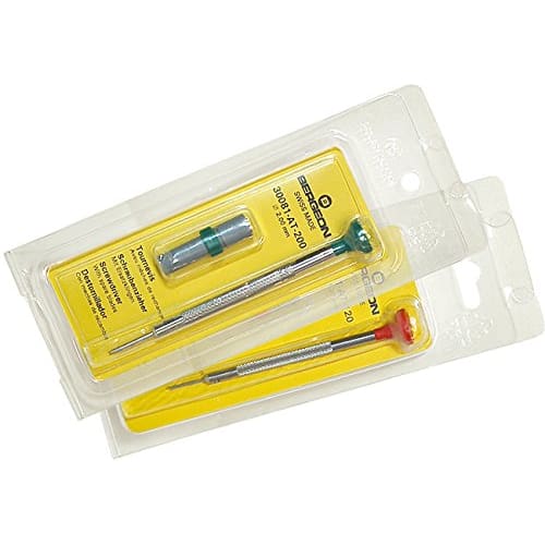 BERGEON Watch Tool Screwdriver, Stainless Steel, 0.5mm Diameter, Orange, BE30081AT050, with Refill Tip, Officially Imported