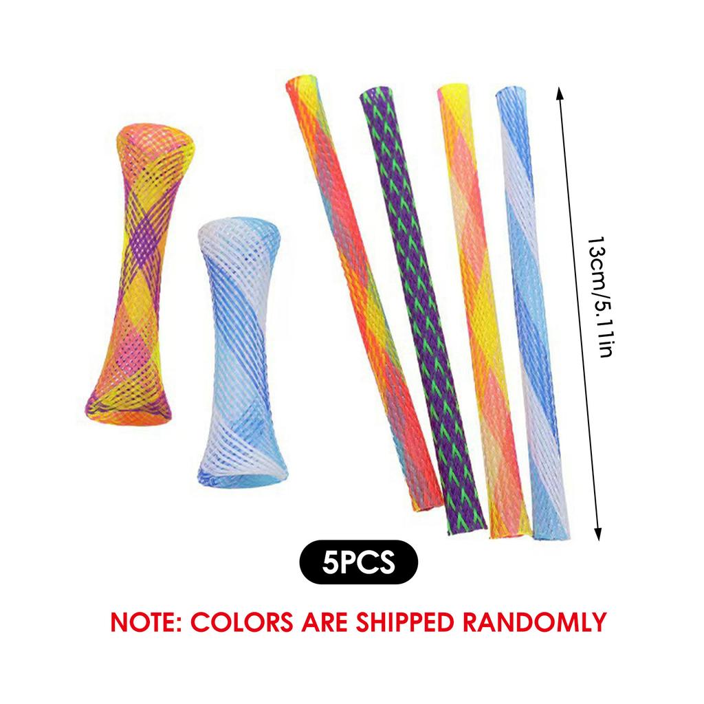 5pcs Random Elastic Spring Cat Toy Stretchy Colorful Tube for Scratching and Biting 13cm 0.8cm PET Material Kitten Play Toy