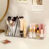 1 шт. Элегантный прозрачный органайзер для косметики большой вместимости - Прозрачный органайзер для макияжа с 3 отделениями для кистей, губных помад